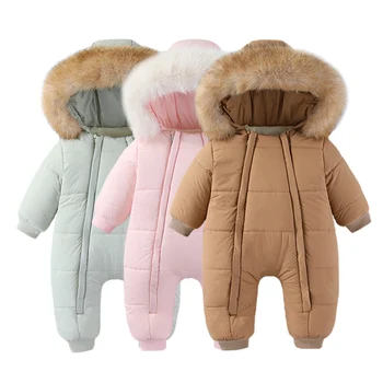 Cappotto per Neonati Autunno e Inverno, Tutina Imbottita Calda con Cappuccio e Velluto, Abbigliamento per Bambini 0-18 Mesi