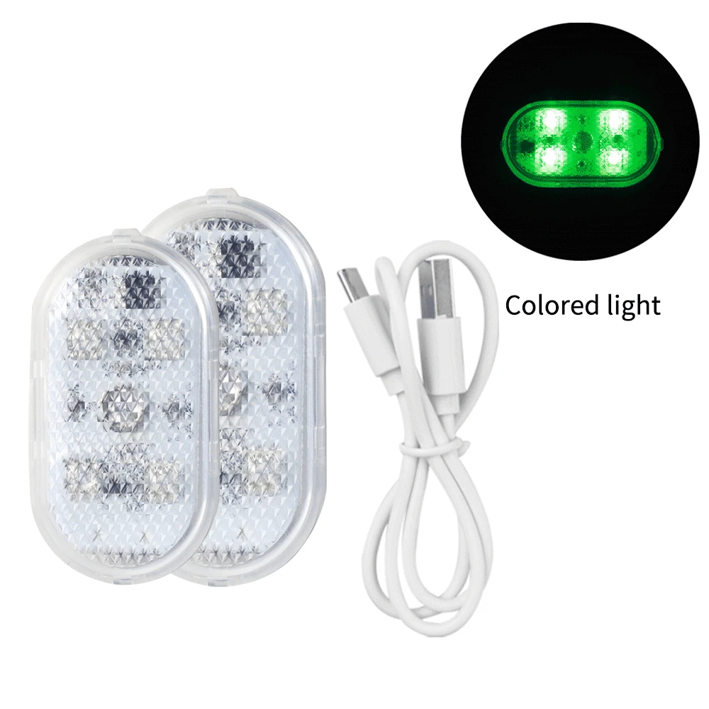 2pcsWirelessTouchAmbientLightsColorfulCarLEDLightInteriorUSB