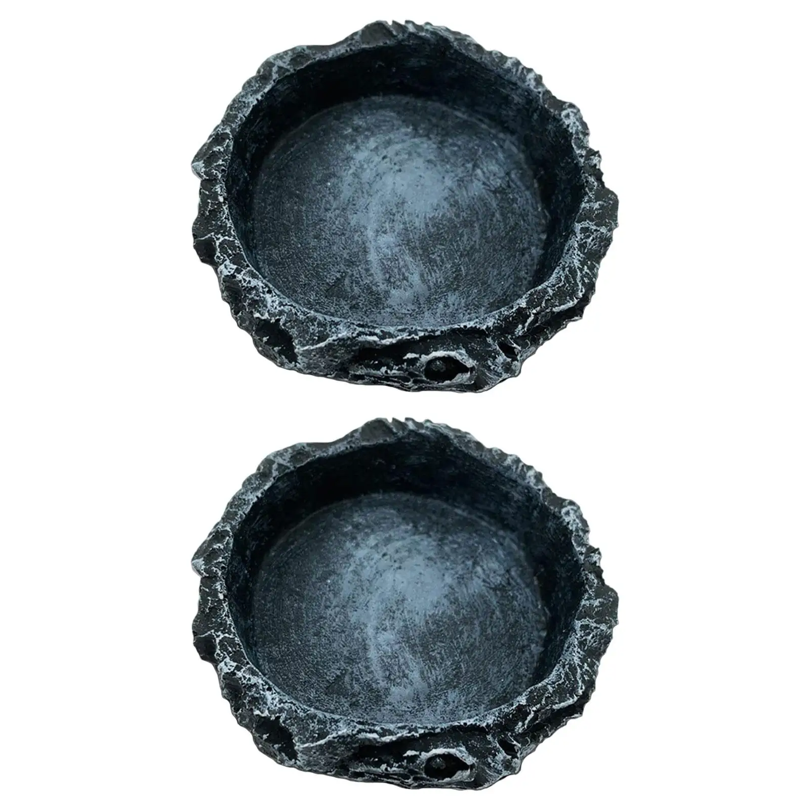 2 Pack Reptile Water Bowl, Reptile Food Bowl, Worm Resin,