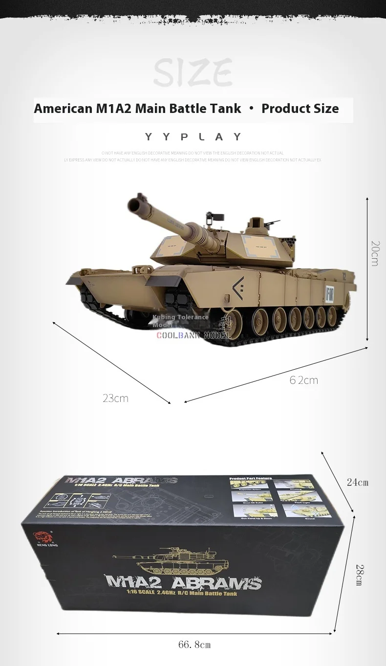 Sbdb8cfee91ad4017ab6546ff68c7a4f8s [노란색 업그레이드] 2.4g Heng Long 1/16 스케일 Rc 탱크 7.0 M1a2 Abrams 업그레이드된 금속 트랙 원격 제어 탱크 모델 3918 Rc 장난감 선물 Th17794