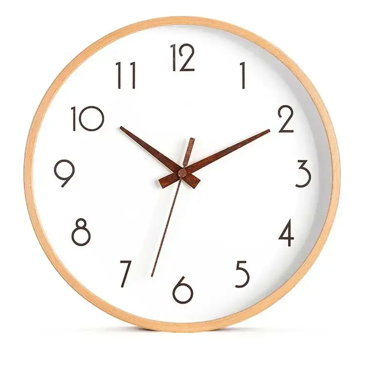 Round Wood Wall Clock Color:Q;Sheet Size:10 inch