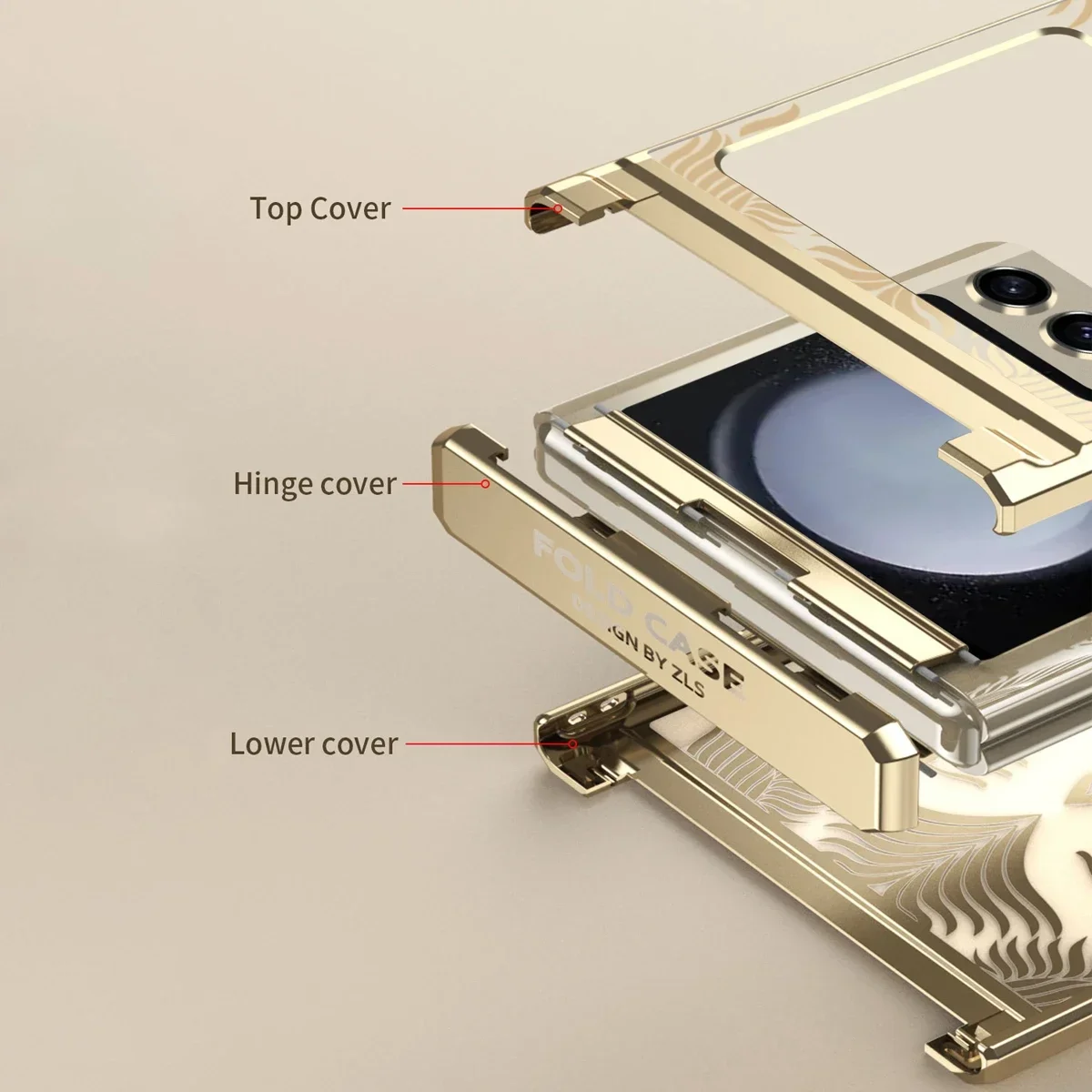 Electroplating Transparent Folding Hinge Protective Shockproof Case