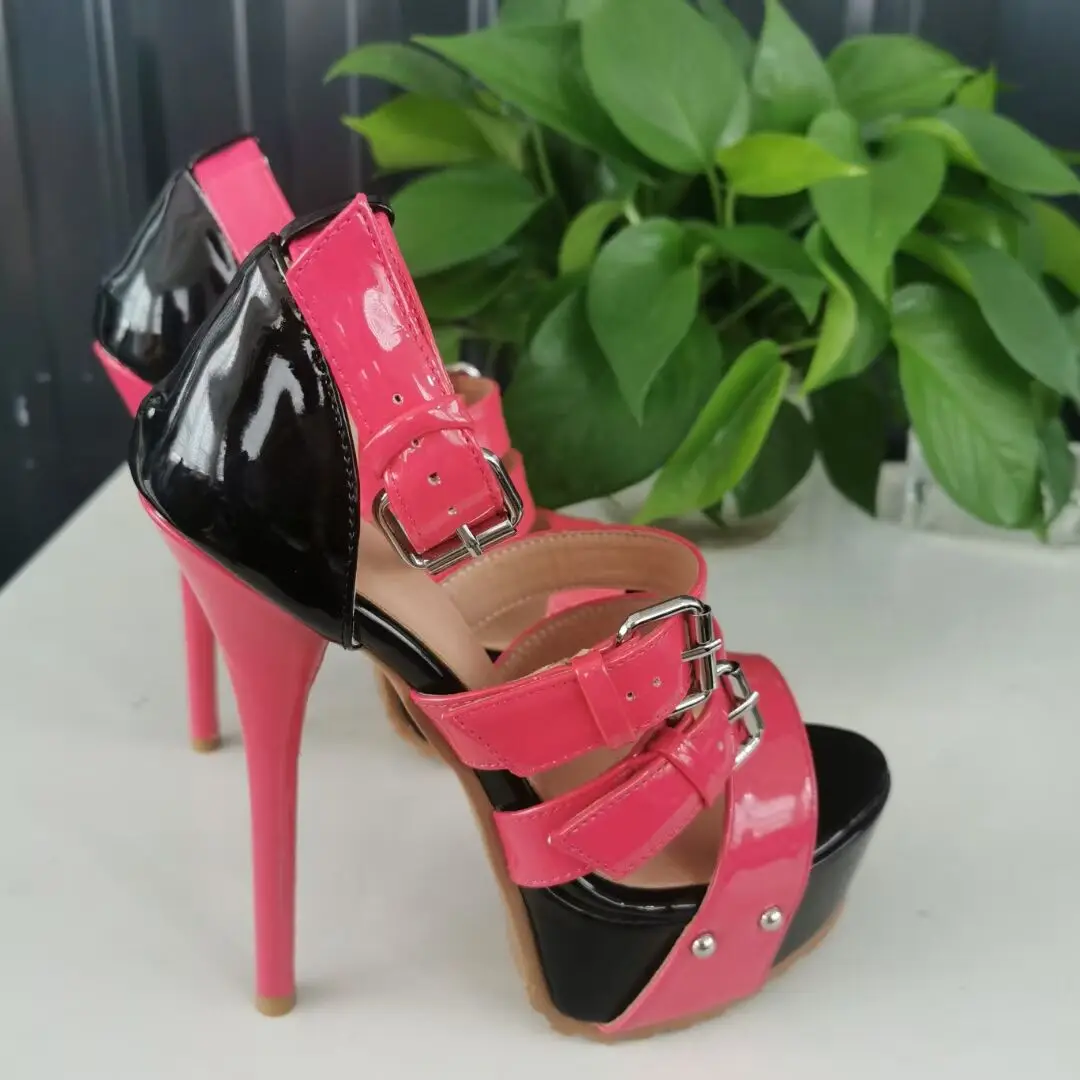 

SHOFOO shoes Fashionable women's high-heeled sandals. Summer women's shoes. About 15cm heel height. Multicolor. Lady sandals.