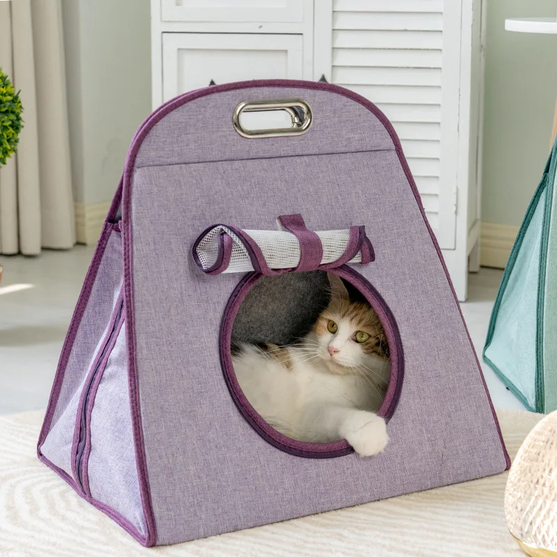 

Foldable Cat Carrier Bag Pet Outing Handbag for Kitten Multifunction Scratching Posts Cat Carrying Bag Transporte Pet Carrier
