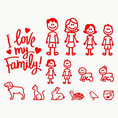 Interesting Family Car Sticker Automobiles Exterior Accessories Vinyl Decals car reflective stickers car door stickers car sticker film car sticker car stickers car vinyl film car body stickers car key sticker For Bmw Audi Ford Honda Window Toilet Wall