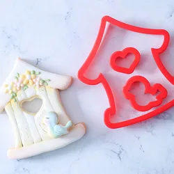 Valentine's Day Cartoon House Bird Cookie Cutter Love Hear Biscuit Cutter Set Cookie Mould for Kitchen Easter Baking Cake Mould