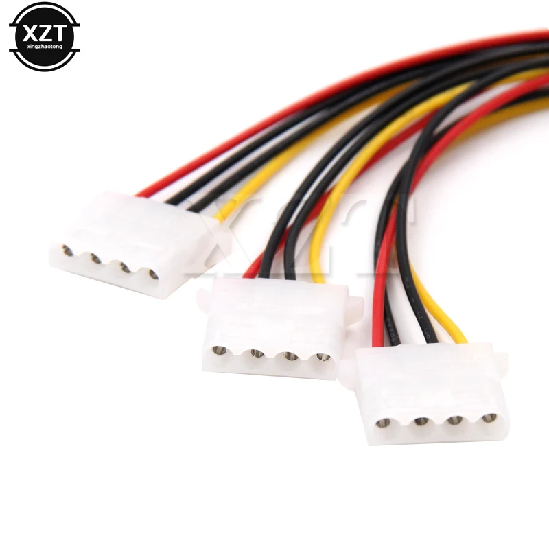 4 Pin Molex Male to 3 port Molex IDE Female Power Supply Splitter Adapter Computer 4Pin IDE Power Cord sata to ide adapter