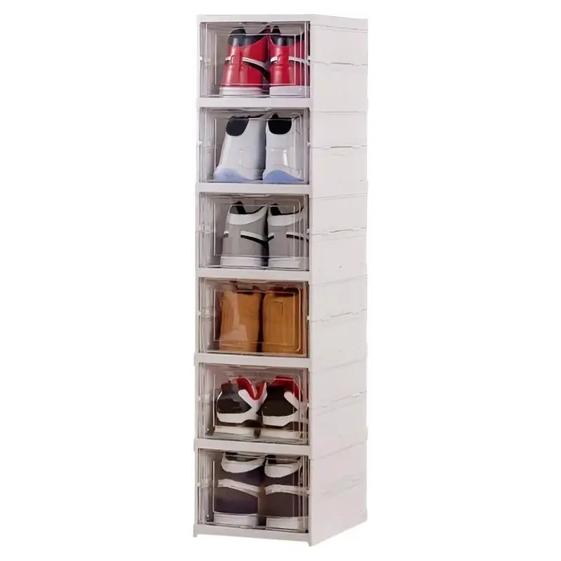 

Clear Sneaker Boxes Stackable Space Saving Foldable Sneaker Boxes Shoe Containers Large Capacity Shoe Display Case Room