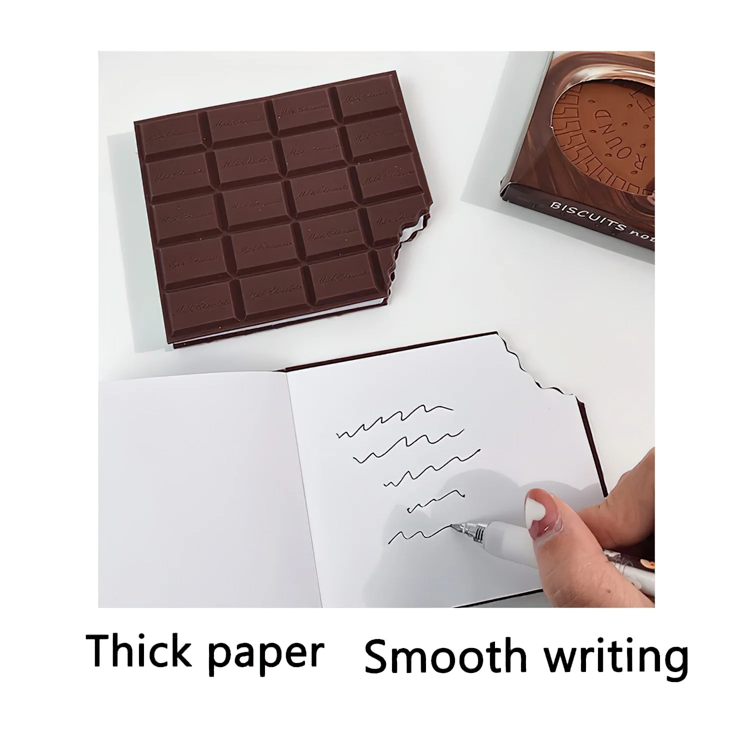 Chocolate Memo Pad Portable 80 Sheets Bitten Bistuits Note Book Paper Notepad Office School F7479 6