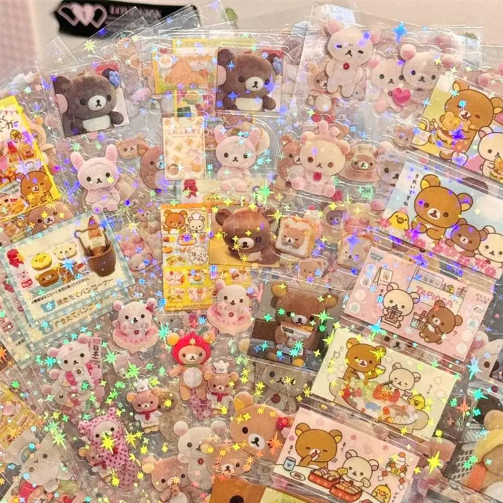 5sheets Rilakkuma Waterproof Cutting film sticker Hand account materials Water cup Desktop decoration children DIY Card stickers Best Sellers In Toys & Games