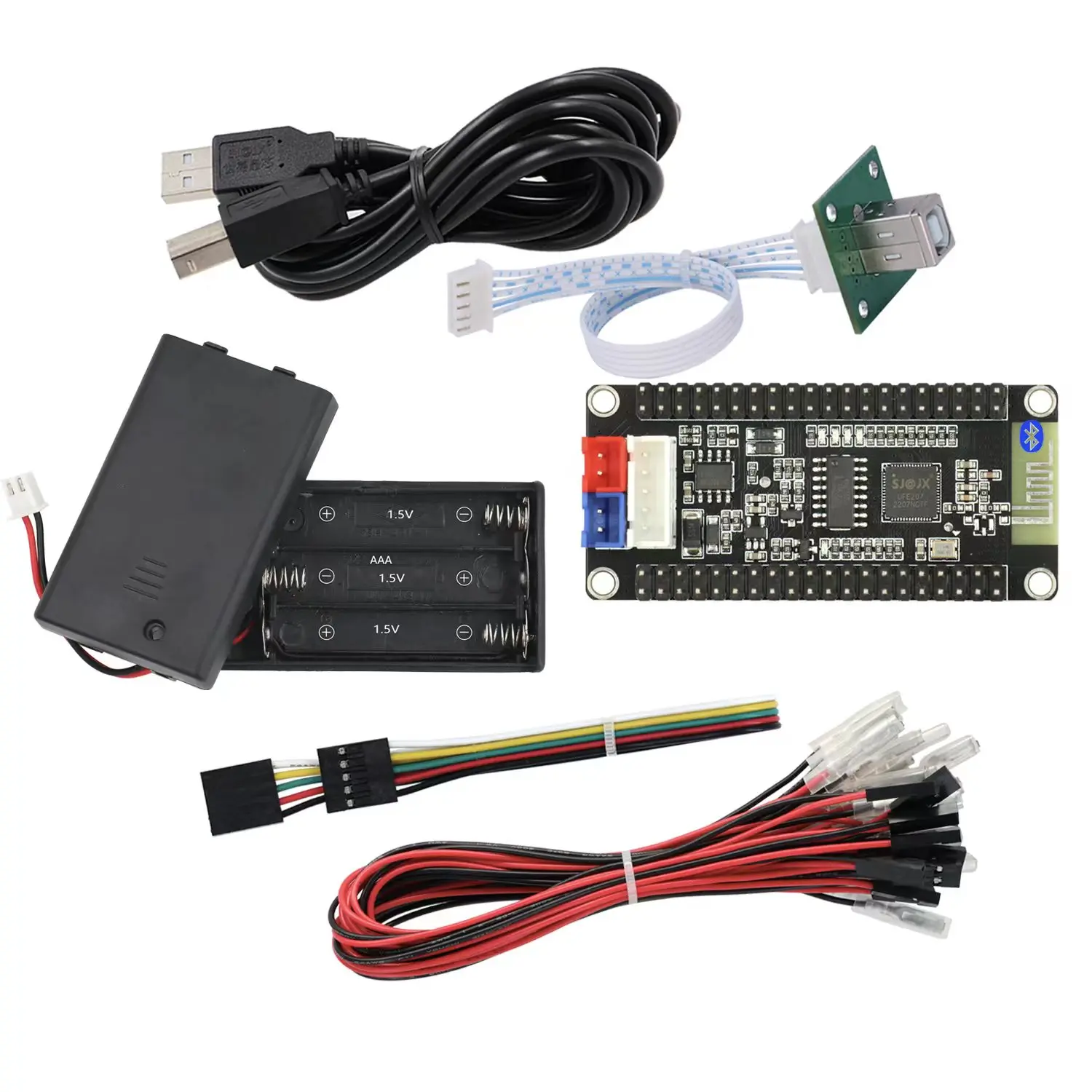 Enhanced USB Arcade Joystick Bluetooth Encoder Board with Power Box