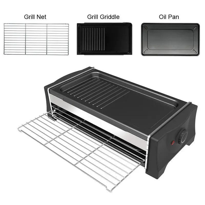 Commercial Two Layer Multifunctional Smokeless BBQ Grill Roasting Meat Griddle Barbecue Mesh Raclette Grill 2
