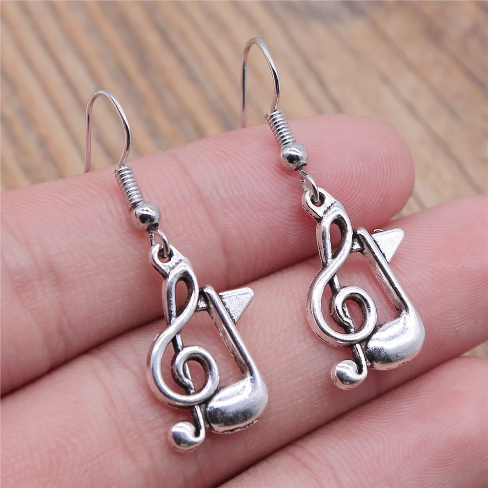 Orecchini Con Chiave Di Violino Orecchini A Forma Di Nota Musicale In Argento Sterling 925 - Chiave Di Violino Per Musiciste, Regalo Elegante Spilla Gioiello Per Vestiti
