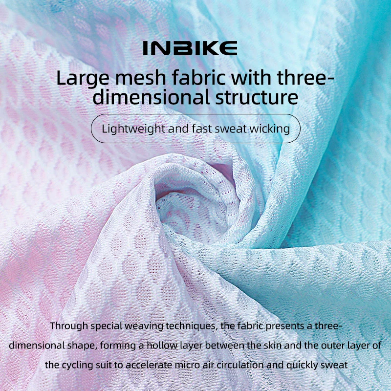 INBIKE Women's Cycling Short Sleeve Breathable Sweat Wicking Road Cycling Jersey Mesh Round Neck Mountain Bike Jersey