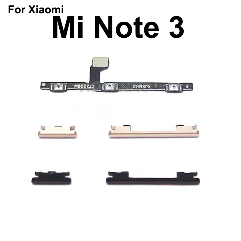 For Xiaomi Mi Note 3 Power On Off Button + Volume Up Down Switch Side Key Flex Cable Replacement Repair Part phone switch key power volume control button