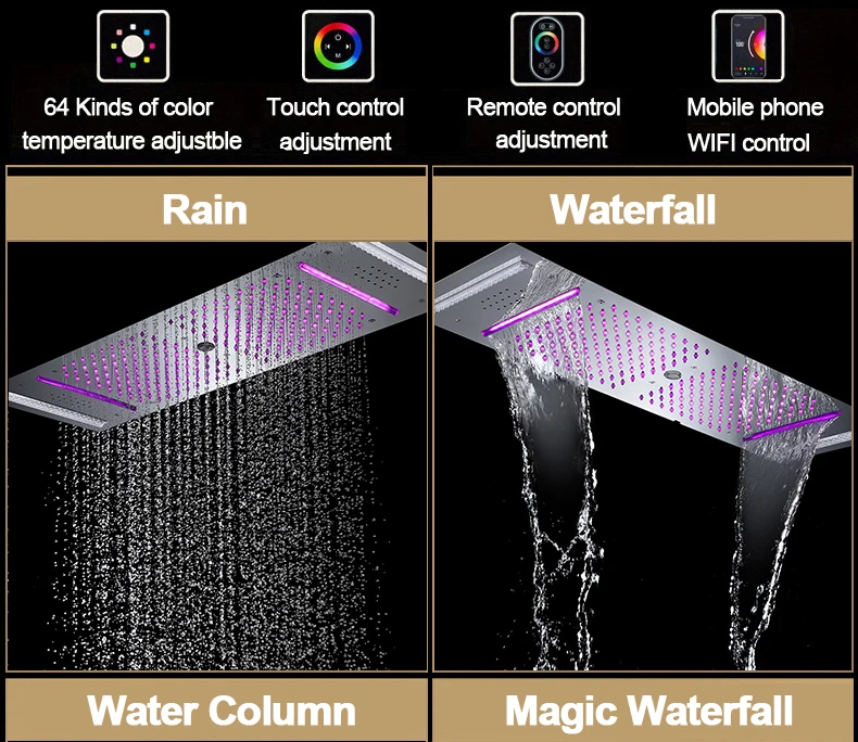 Description Picture 3 of itemM Boenn 5 Functions Shower Faucets For Bathroom Multifunctional Shower Set System Household Thermostatic Mixer Bath Accessories