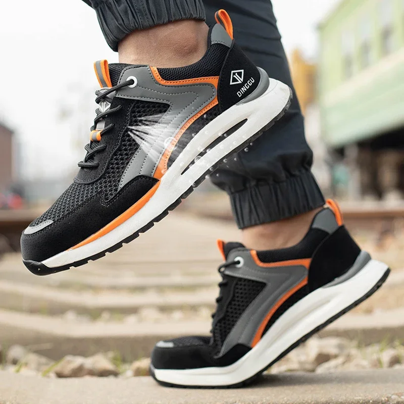 New Fashion 2023 Breathable Indestructible Shoes Work Sneakers Summer Anti-puncture Safety Boots Men Construction Male Footwear