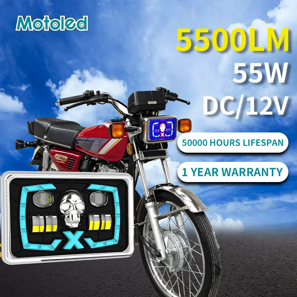 

Motoled 55W DC12V Semi-assembly Running Light HI/Lo Beams Fog Lamp Motorcycle LED Accessory Motos Headlight for Honda CG125