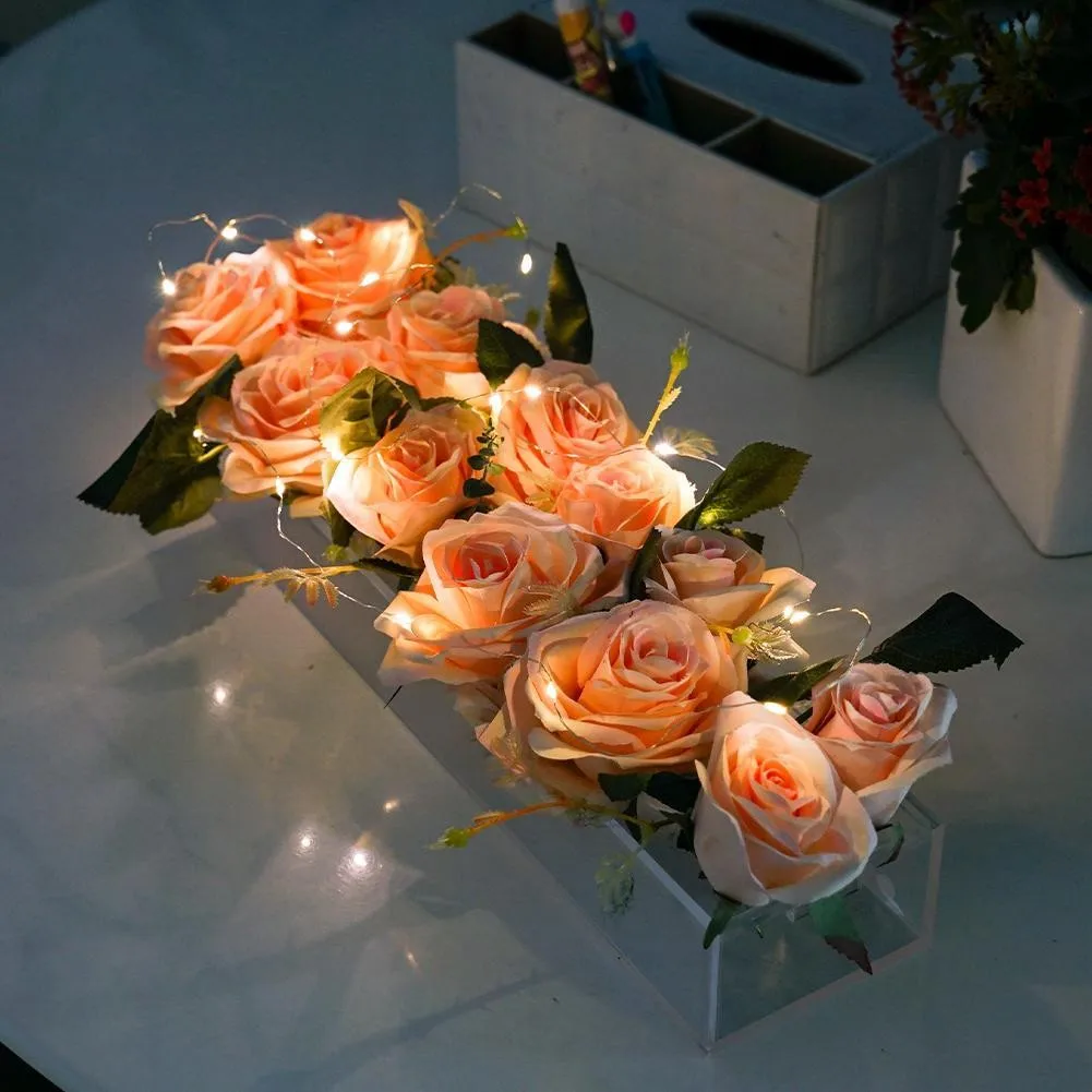 Transparent Rectangular Acrylic Flower Vase Clear Acrylic Flower Vase