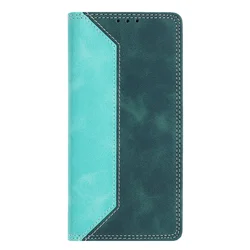 Splicing Denim Magnetic Wallet Phone Case for OPPO A6 GT 5G (A)
