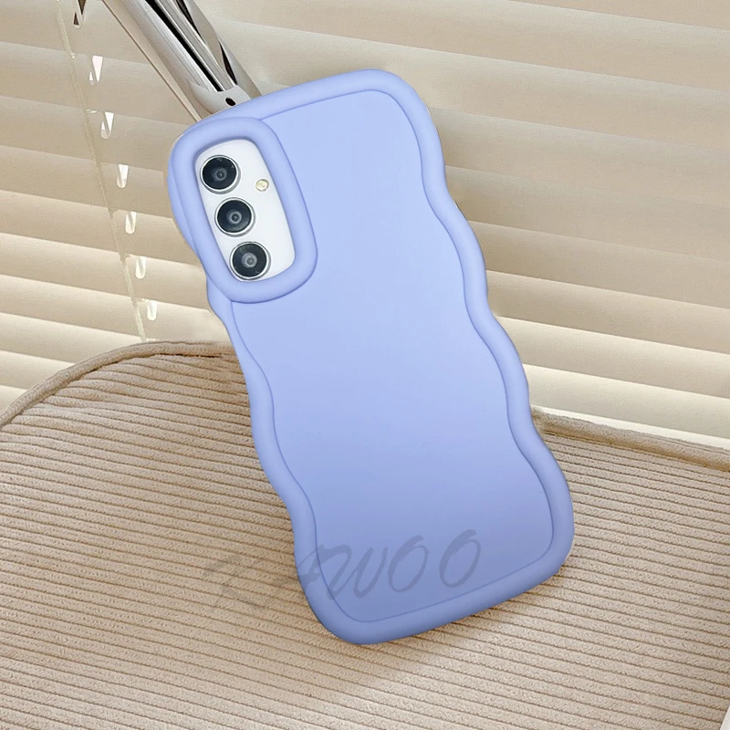 Macaron Colors Curly Frame Soft TPU Slim Phone Case Cover