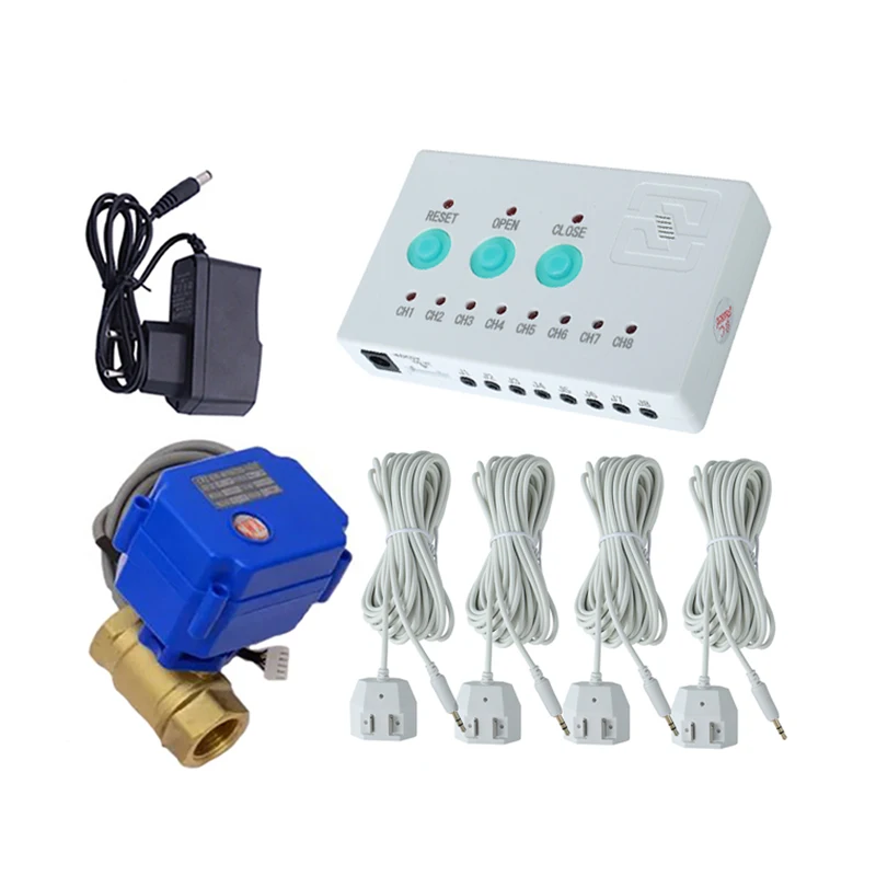 

Быстрая Доставка из России, встроенный датчик утечки воды, 1/2 дюйма, 3/4 дюйма, 1 дюйм, умный смеситель, 4 датчика воды 6 M для защиты от протечек