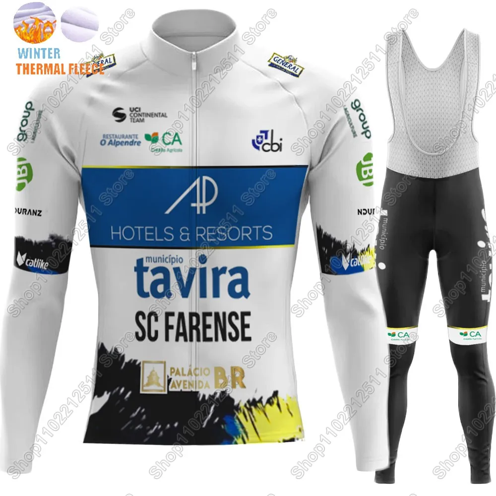 Protugal Tavira Team Cycling Jersey Set Clothing Suit Mens Long Sleeve MTB Bike Road Pants Bib Ropa Ciclismo