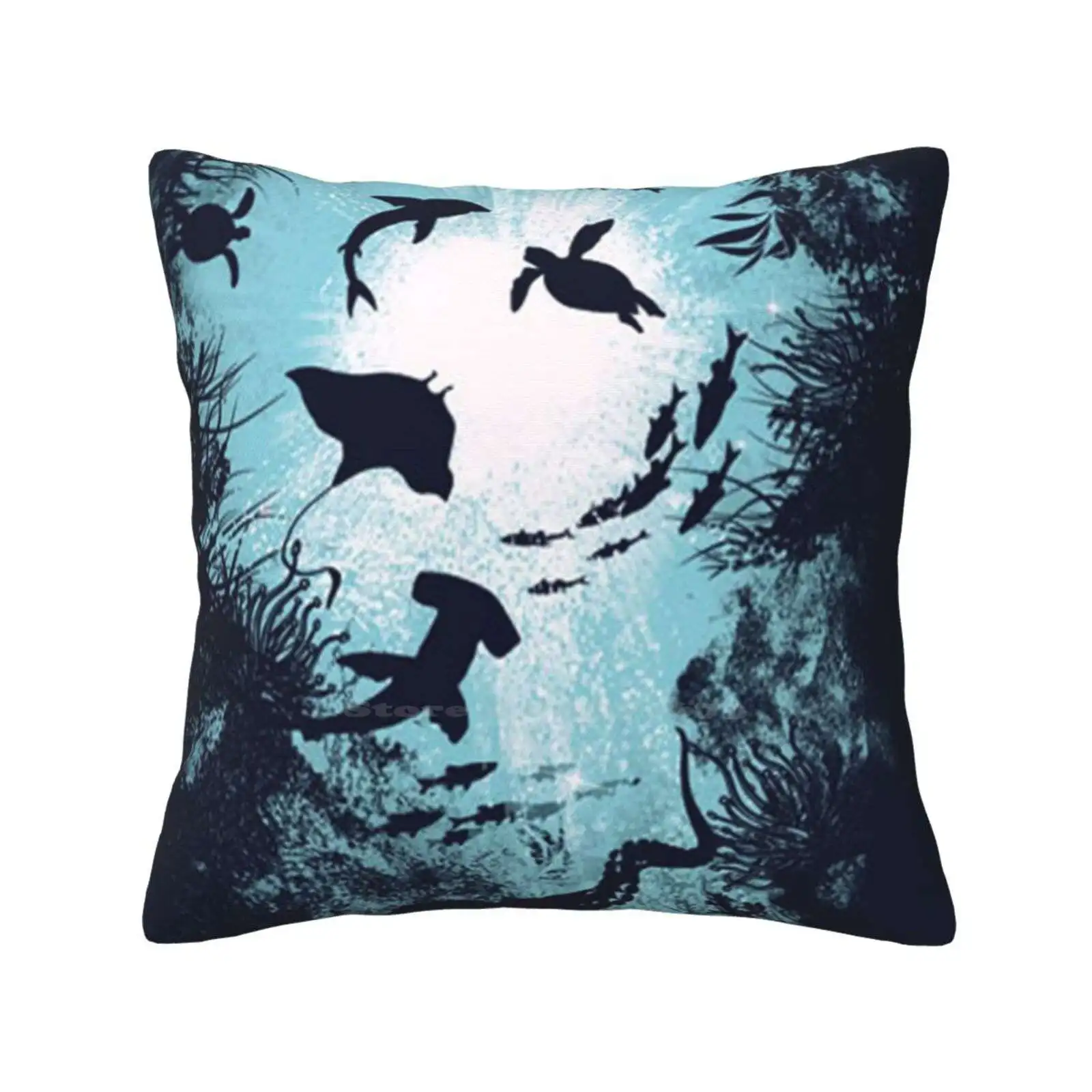 Ocean Camera Da Letto Ufficio Abbraccio Federa Tartarughe Blu Bellissimi Pesci Fantastici Squali Squalo Squali Oceano Tartarughe Tartaruga