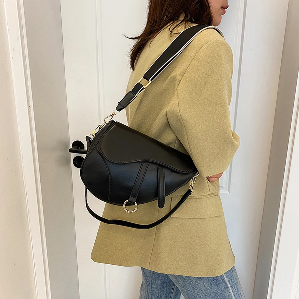 PU Leather Fashion Sling Bag Vintage Women Mini Hobo Bag Waterproof Saddle Shoulder Bag Small Handbag Large Capacity Travel Bags