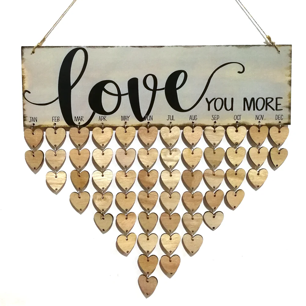 Family Friends Birthday Calendar Board Wooden Reminder Plaque Wall Hanging DIY Crafts Decor Nordic Style Celebration Christmas reminder birthday calendar board wooden plaque wall hanging heartslice discs tag family decor