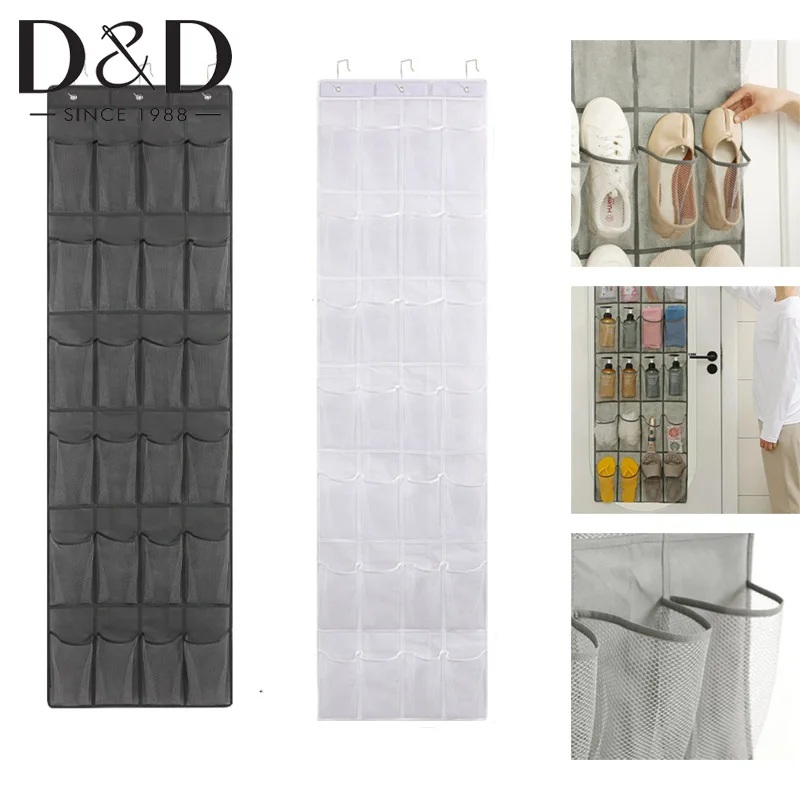 

24/28 Pockets Wall Hanging Shoe Storage Organizer Bag Shoes Rack Shoes Clothes Storage Bag Fabric Closet Organizer