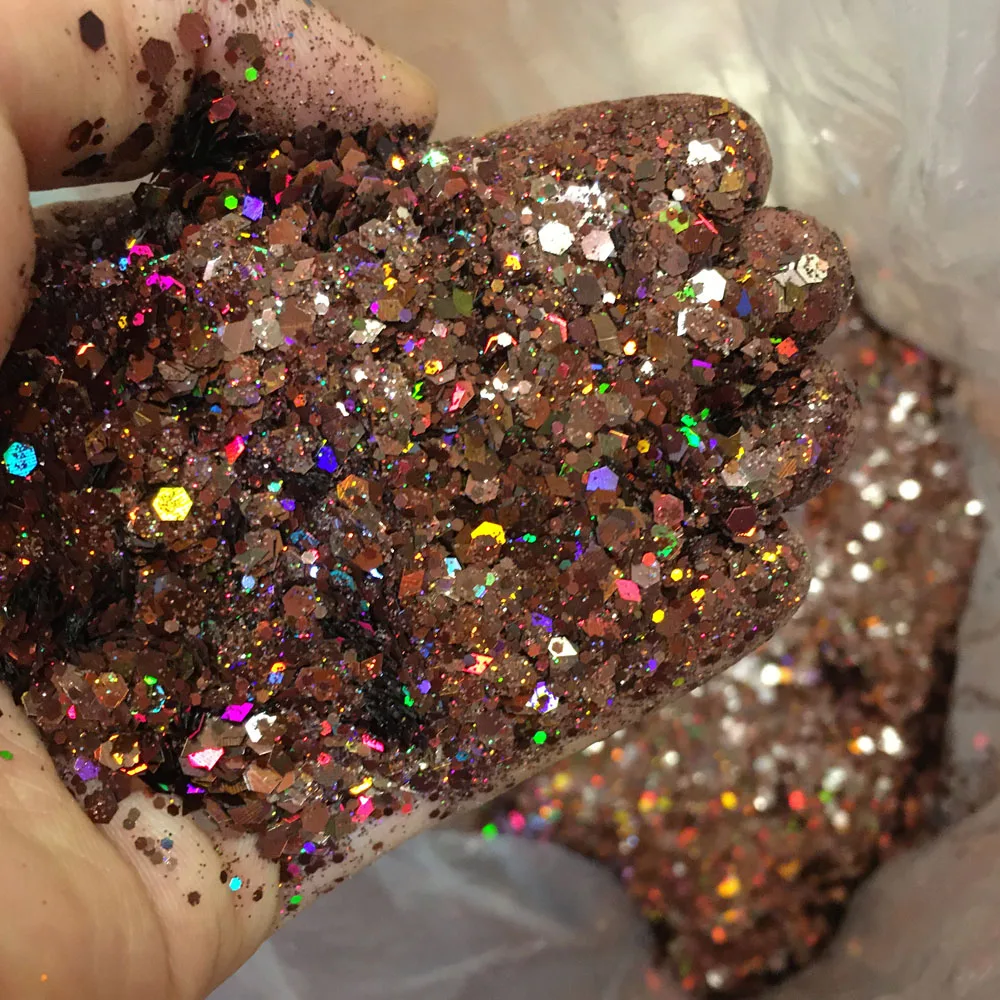 Nail Glitter Nail Flakes 20g Chunky Laser Nail Art Glitter Flakes Multi-Color Resin Craft Slime Making Cosmetic Supplies Holographic 3/1/0.2mm Sequins