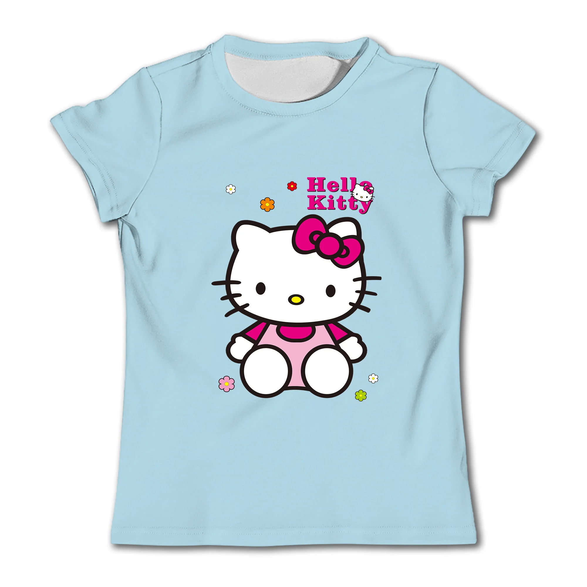 Hello Kitty Children's Pure Cotton Printed Boys and Girls Top T-shirt Short sleeved Pure Cotton Printed T-shirt Short sleeved 5