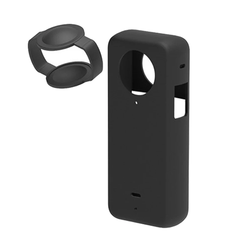1Set Custodia Antipolvere Custodia Protettiva In Silicone Per Insta 360 X3 Panoramic Action Camera (Nero)