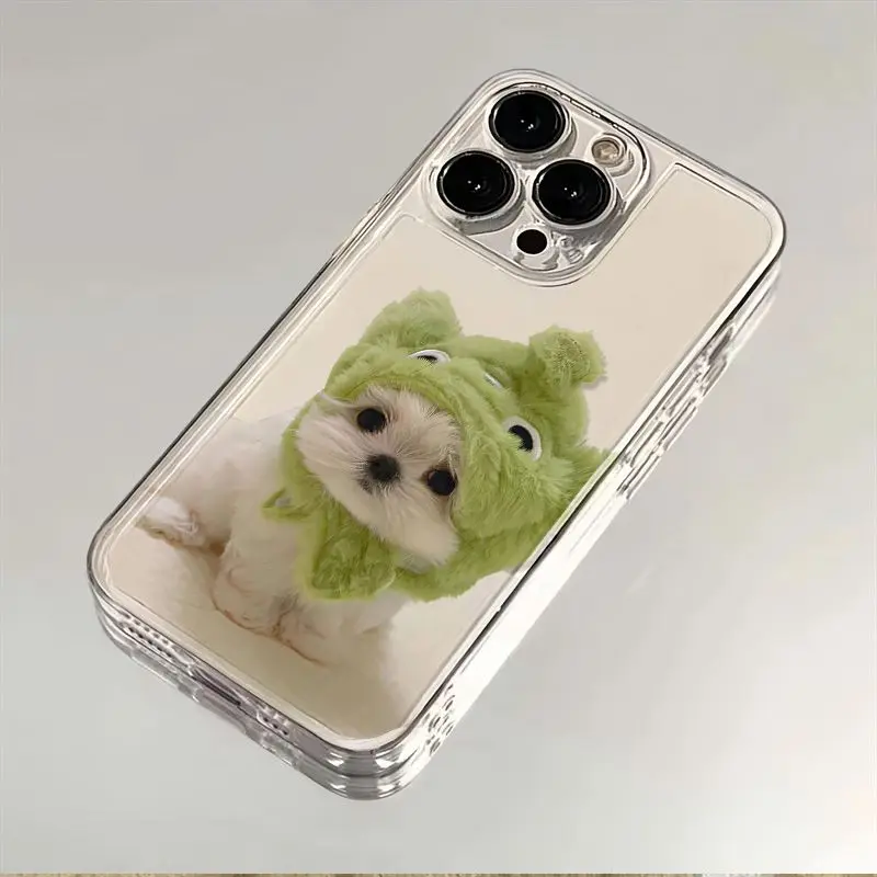Whimsical Green Headgear Puppy Dog Phone Case - Cute Protective Cover