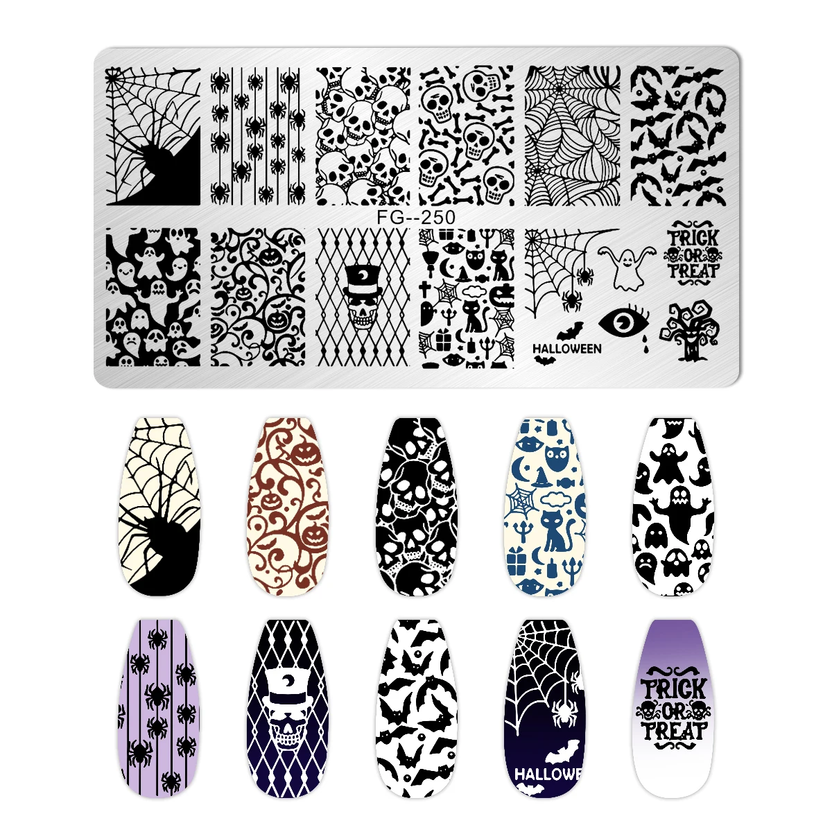 Easter Halloween Nail Stamping Plates Pumpkin /Skull /Flowers /Star Stainless Steel Printing Stencil Reusable Nail Steel Plate 3
