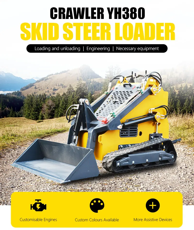 Heißer verkauf Schiebe Lenkung Lader Erdbewegung Lader 4in1 Eimer Crawler Schiebe Lenkung Micro Loader – Detail 3