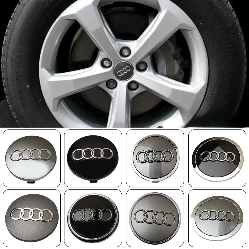 Sleek Car Styling Wheel Center Cap Hub Covers Badge - 4-Pack 60-69mm