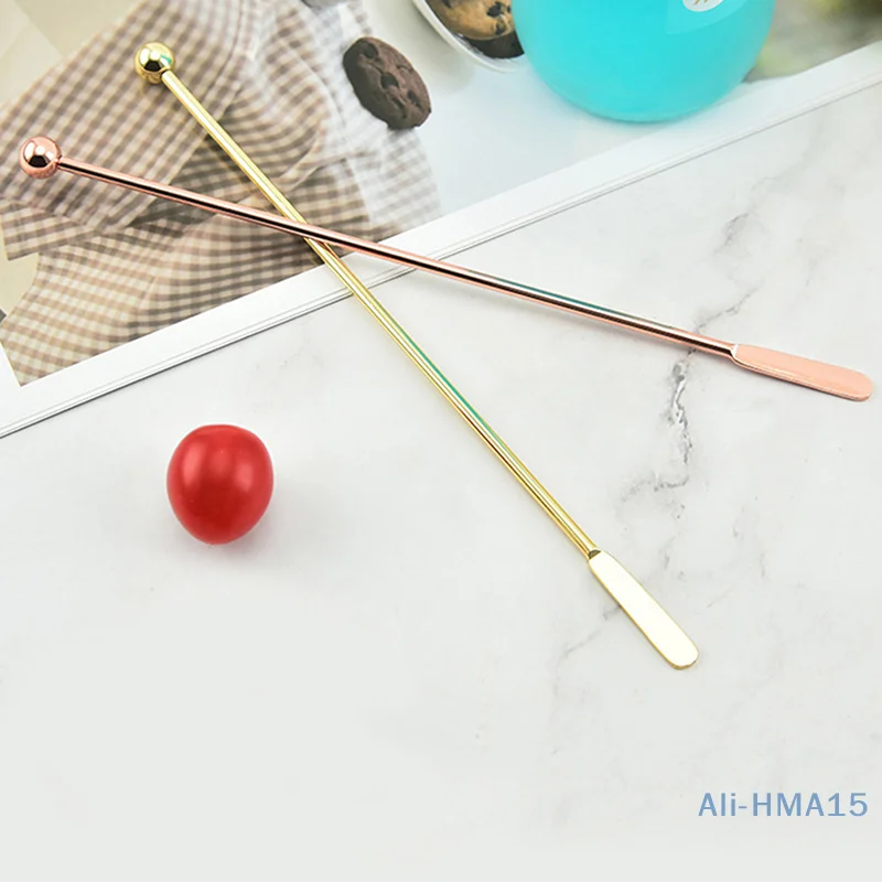1pc Stainless Steel Cocktail Drink Stirring Sticks Reusable Bartender Wine Stirrer Puddler Muddler Mixer Party Bar Accessories