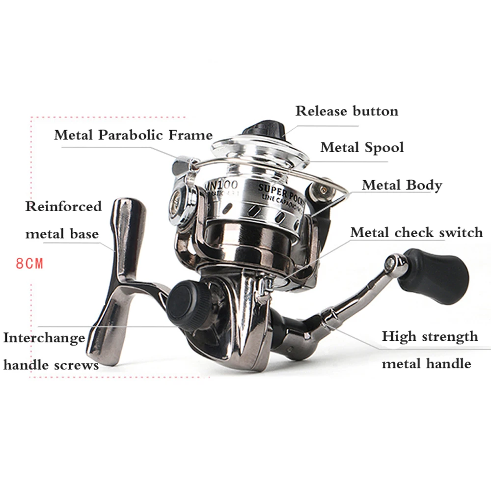Spinning Fishing Reels Mini High Speed Spinning Fishing Reel 2+1 Ball Bearings Left/Right Hand 4.3 Tackle Carp Sea Ice Fishing Wheel катушка рыболовная