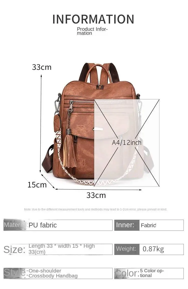 Heißer Verkauf Luxus frauen Rucksack Multifunktionale Schichten Doppel Schulter Taschen Luxus Gute Qualität Frühling Trend PU frauen Tasche – Detail 6