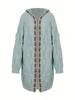 Plus Size 2024 Fall and Winter New Women's Hooded Cardigan Casual Knitted Cardigan Temperament Elegant Loose Sweater 3
