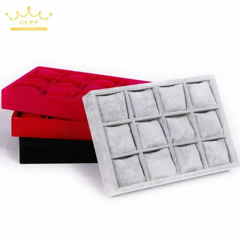 Vassoio Espositore Per Gioielli In Velluto 35x24x3 Cm – Impilabile, Multicolore, Antigraffio, Per Anelli, Bracciali, Orologi E Collane