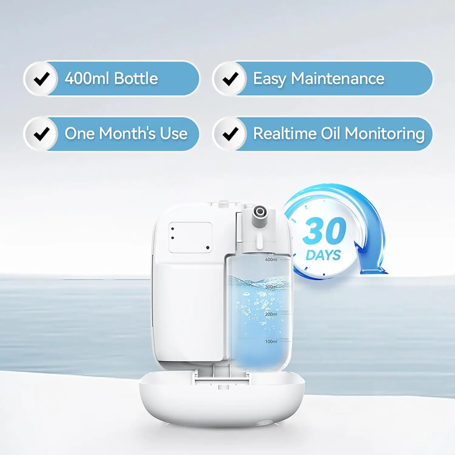 موزع الزيت العطري الذكي للتحكم بالتطبيق بسعة 300 م...