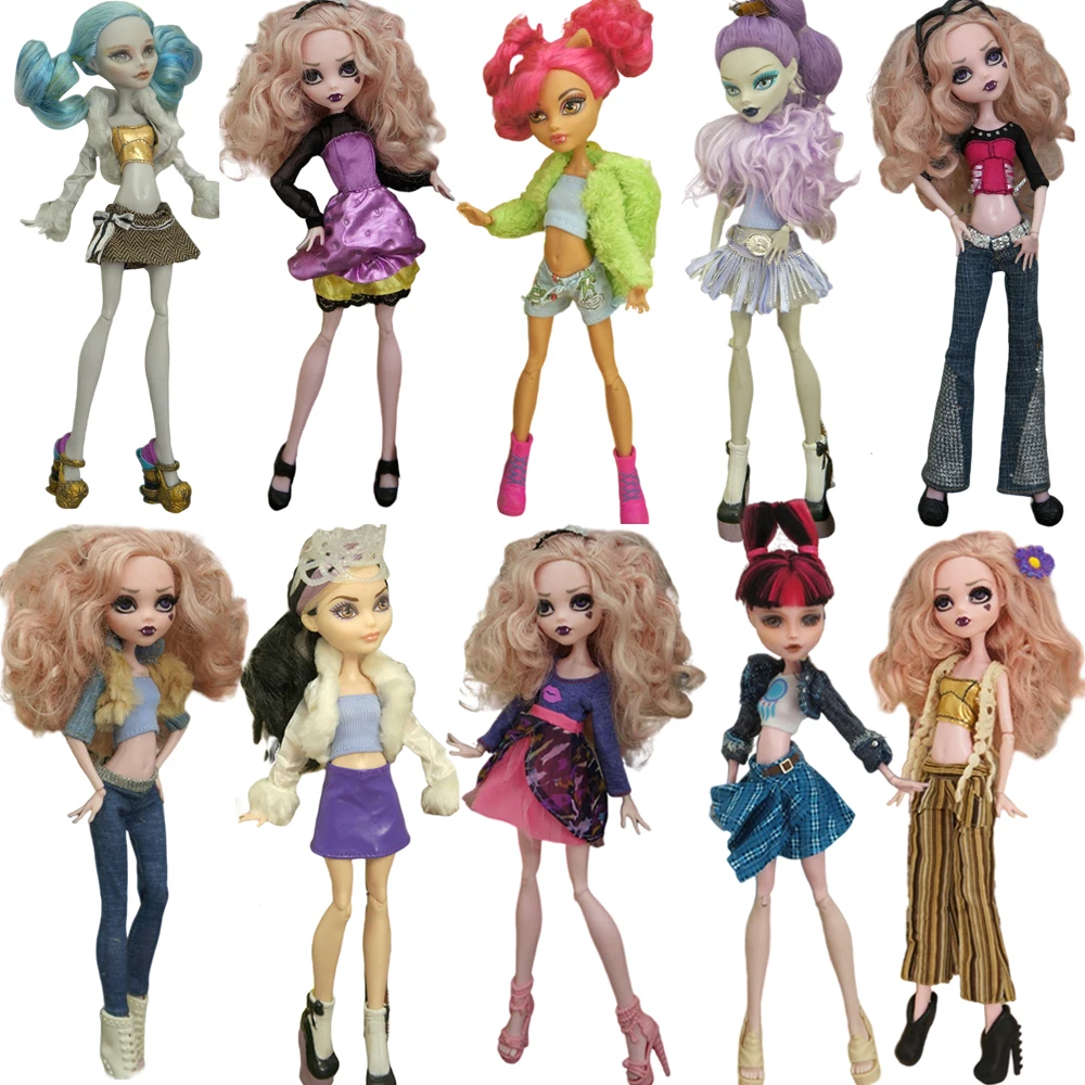 

NK Mix Hot Outfits Party Skirt Coat Fashion Dress Clothes for Monster High Doll Accessories for Ever After High Doll Toy JJ