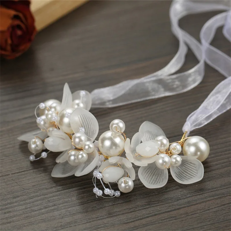Elegant Pearl Flower Headband - Baby Girls Wedding Hair Accessory