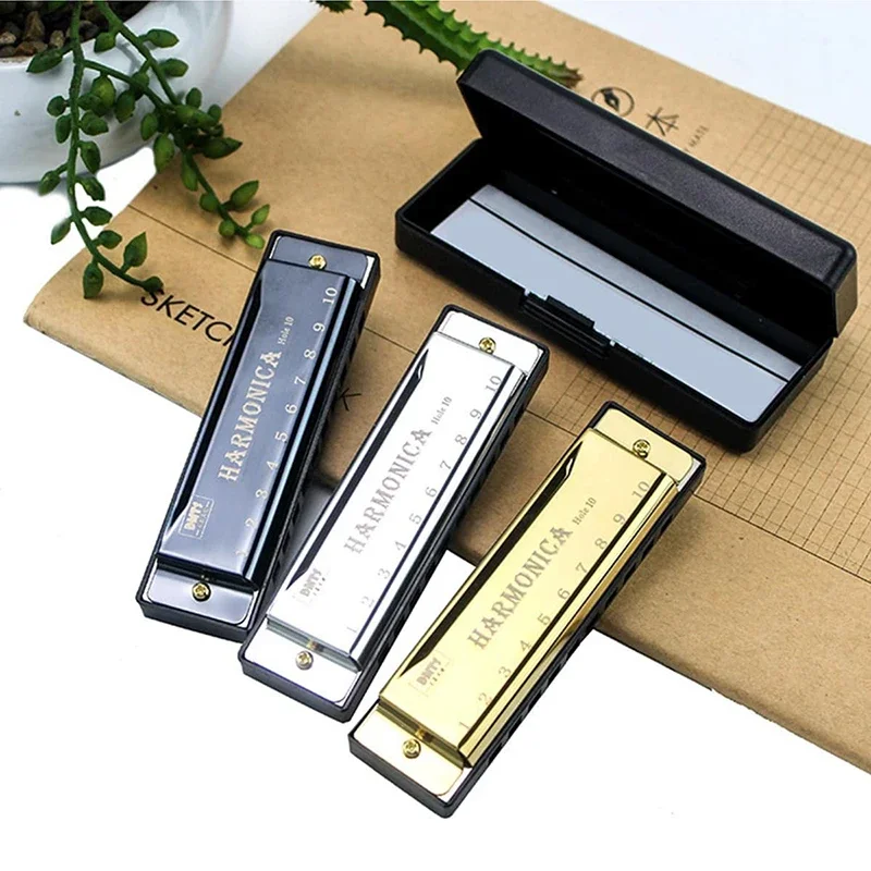 Diatonic Harmonica Chromatic Harmonica Kids Harmonica Mouth Harp Professional 10 Hole Harmonica Mouth Metal Organ for Beginners