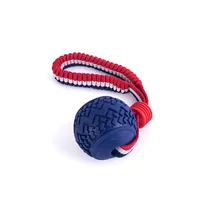Bite Resistant Dogs Chewing Toys Pet Interactive Training Rope Knot Balls Puppy Tooth Cleaning Molar Ball with String Dog Toy 2