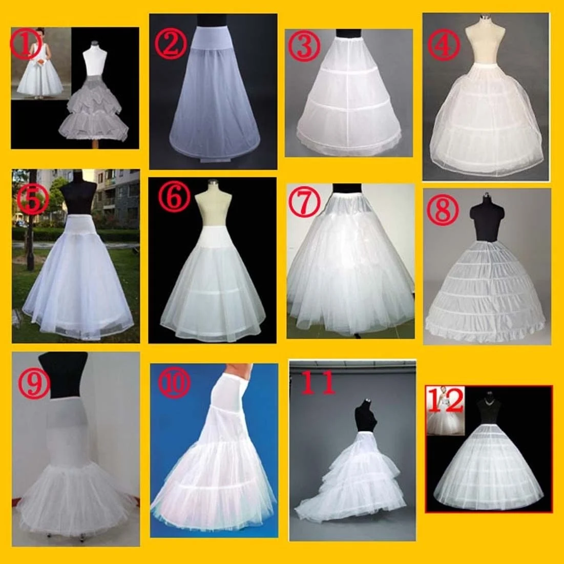 WHITE BRIDAL WEDDING DRESS PROM PETTICOAT UNDERSKIRT CRINOLINE Skirt S-XL