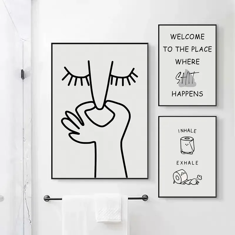 Abstract-Humour-Black-And-White-Bad-Smell-Funny-Bathroom-Poster-Print ...